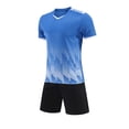 thumbnail image 4 of EnJoCho Boys Soccer Clothes Short Sleeve Loose Gradient Tshirt + Shorts Kids Girls Training Athleti𝖼 𝖳racksuit Outfits for 5-13 Years, 4 of 5