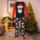 thumbnail image 1 of Conjuntos De Pijama Ropa de dormir linda de la familia de Navidad Conjunto de pijamas a juego de algodón Conjuntos casuales para padres e hijos Cgtredaw Papa Negro S para Hombre, 1 of 1