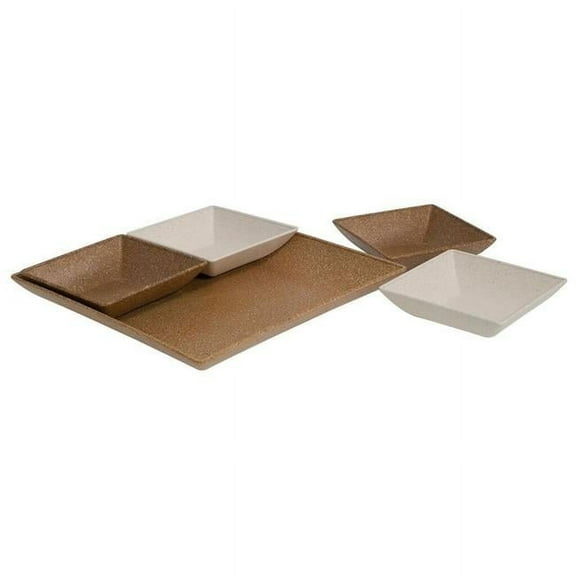 EVO Sustainable Goods 560 Serving and Snack Set - Light Brown