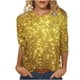 thumbnail image 2 of EQWLJWE - Blusa de lentejuelas brillantes para mujer, talla grande, manga 3/4, cuello redondo, brillante, personalizada, para salir de noche o cóctel (S-5XL), 2 of 5