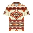 thumbnail image 4 of Camisas de Manga Larga para Hombres Impresos Girar Hacia Abajo Botones de Cuello Lateral Dividido, Casual Blusa de Manga Corta, 4 of 5