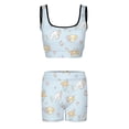 thumbnail image 2 of Cinnamoroll Workout Outfits Sets for Women 2 Piece Crop Tank High Waist Shorts Yoga Outfits, 2 of 7