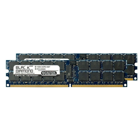 2GB 2X1GB Memory RAM for Tyan M Series M4985 Expansion Board, M-5100 DX Server, M-5300 DX Server 240pin PC2-5300 667MHz DDR2 RDIMM Black Diamond Memory Module Upgrade