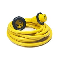 Amp Up Marine & RV Cords 125v 30a x 25' Marine Shore Power Cord, Yellow 21312