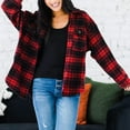 thumbnail image 5 of Aboser Womens Button Down Flannel Shirts Long Sleeve Plaid Shackets Business Casual Blouse Tops Fall Fleece Clothes Trendy Buffalo Shirt Jacket, 5 of 6