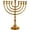 Satin Gold, variant on Zion Judaica Extra Large Traditional Chanukah Menorah use with Thick Shabbat Candles or Oil Cups Antique Silver Hanukkah Minorah for Shul, Synagogue, Temple 21" Tall Large Candle Chanukiah