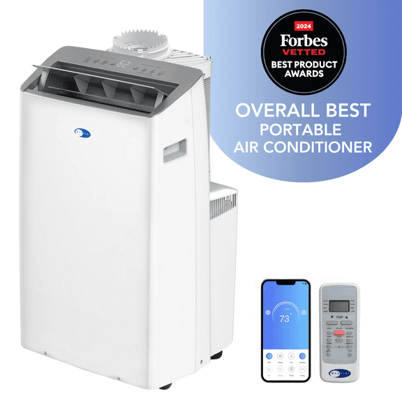 Whynter NEX Inverter Dual Hose Cooling Portable Air Conditioner with Smart Wi-Fi, Dehumidifier, and Fan, 600 sq ft Efficiency ARC-1230WN
