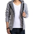 thumbnail image 3 of IYTR Men's Winter Fleece Lined Knitted Hoodie Zipper Warm Jacket Outdoor Thick Sweatshirt Full Zip Warm Hooded Coat Swe Gray XXXL, 3 of 6