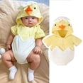 thumbnail image 3 of Bigetiay Halloween Outfit Baby Boy Girl Long Sleeve Chicken Romper Jumpsuit with Hood Baby Boy Halloween Outfit 0-3 Months, 3 of 6