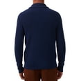 thumbnail image 6 of Kallspin Men's Wool Blend Shawl Collar Cardigan Sweater Button Down Knitwear with Pockets(Navy Blue,Small), 6 of 7