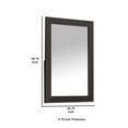 thumbnail image 4 of Benjara Contemporary Style Faux Leather Upholstered Wooden Framed Mirror, Brown, 4 of 5