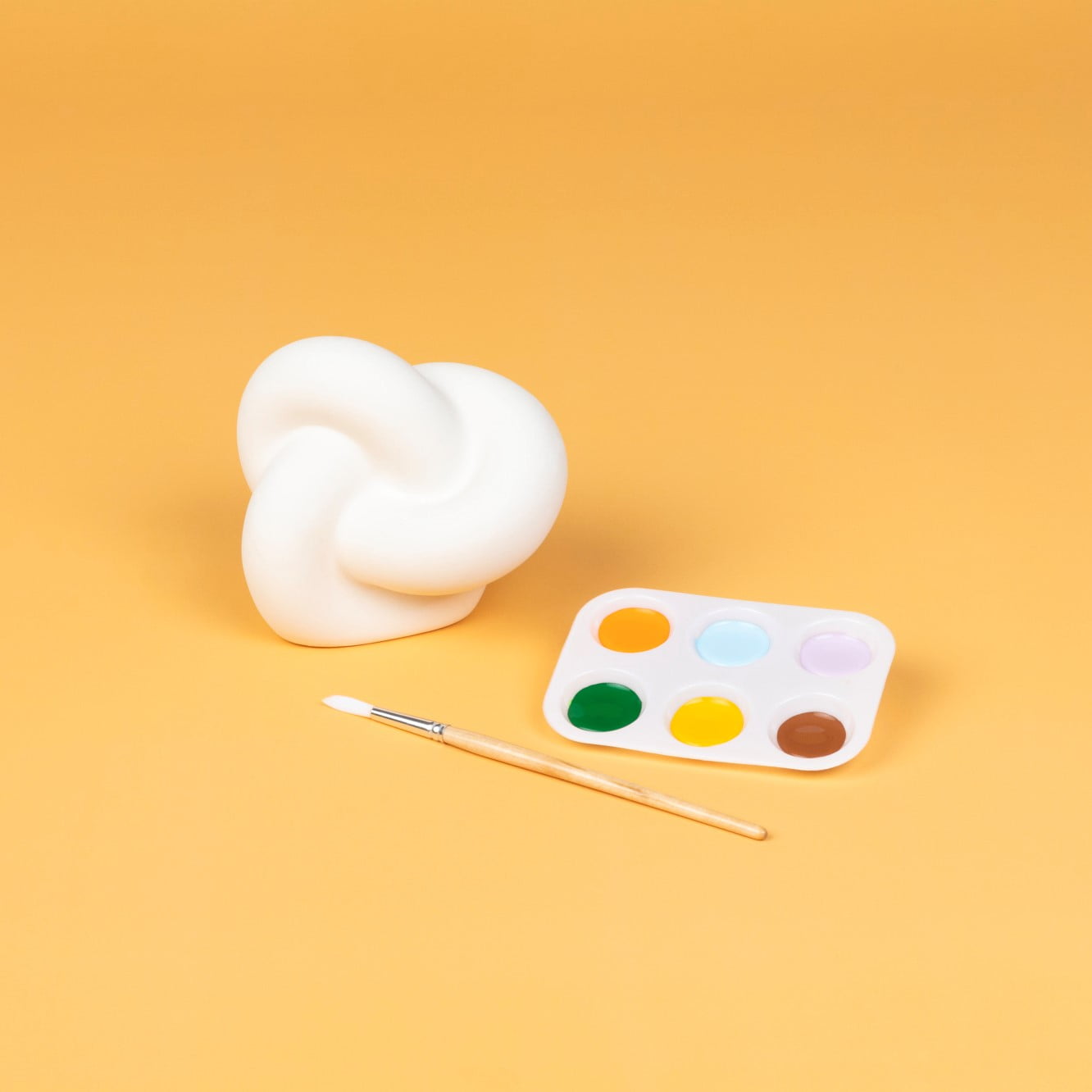 Hello Hobby Paintable Base Knot, White Ceramic 5"