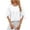 White, variant on Womens Tops Solid Collarless Five Panel Shoulder Long Sleeve Loose Fitting Casual White Womens Shirts M