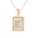 thumbnail image 2 of Collar para mujer, joyería para mujer, collar de acero inoxidable con letras para mujer, oro, titanio 26, collar con colgante inglés., 2 of 4