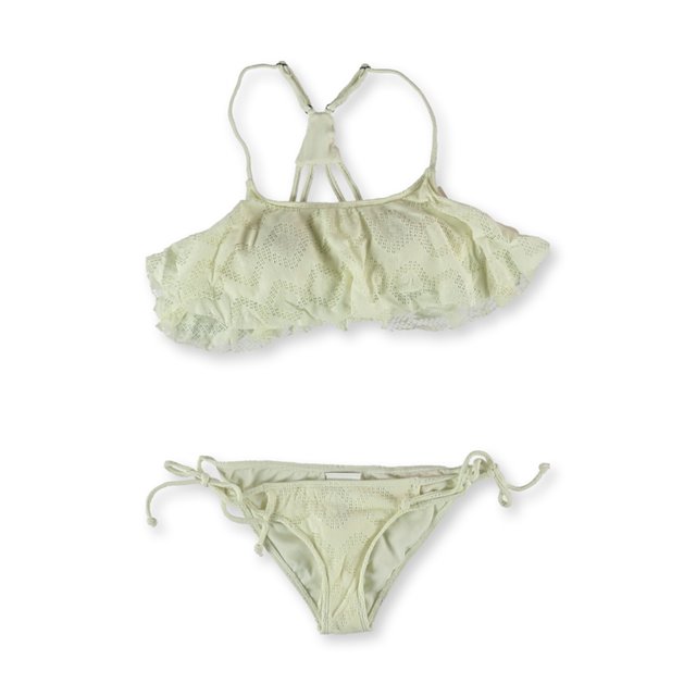 Bikini de 2 piezas con lazo lateral Roxy para mujer, color blanco roto, pequeño