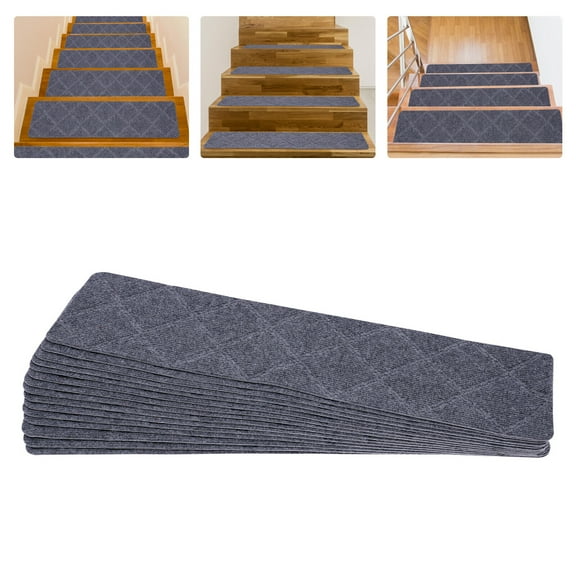 15PCS Non-Slip Stair Treads Carpet Self-Adhesive Stair Treads Mat for Wooden Steps