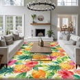 thumbnail image 3 of Summer Pineapple Area Rugs 8'x10', Washable Small Throw Rugs for Living Room Patio, Tropical Fruits Lemon Sage Green Plaid Indoor Outdoor Rug Non-Slip Low Pile Carpet Runner Reversible Floor Mats, 3 of 8
