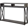 thumbnail image 1 of Pemberly Row Table Console de Luxe Transitionnel à Deux Niveaux, Fini Bois Gris, 1 of 5