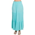 thumbnail image 1 of Pastel by Vivienne Women's Smocking Waist Tiered Long Skirt Plus Size Light Blue X-Large, 1 of 4