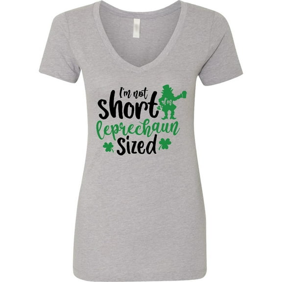 Inktastic St. Patrick'sday I'm Not Short I'm Leprechaun Sized Women's V-Neck T-Shirt