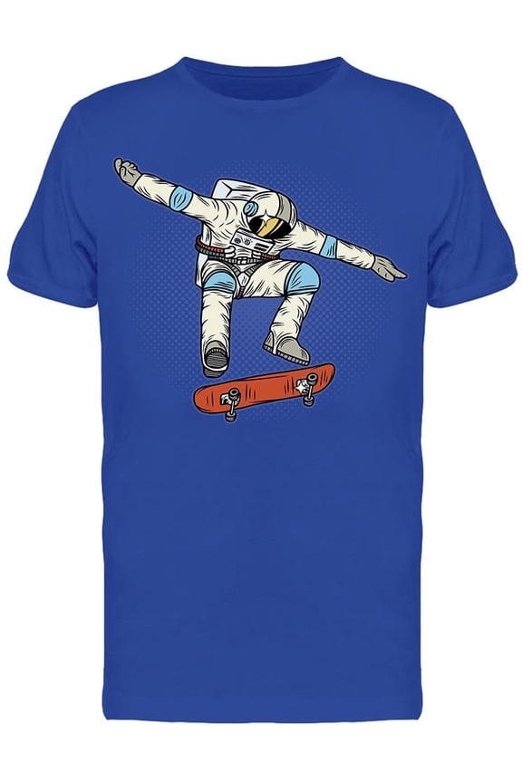 Astronaut Skating Kick Flip T-Shirt Men -Image by Shutterstock, Male Medium