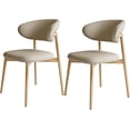 thumbnail image 1 of Juego de 2 Sillas de Modernos, Respaldo Curvado de Piel Sintética, Asiento Acolchado Grueso, Base de Madera para Comedor, Oficina, Escritorio, Recámara y Sala, 1 of 6