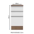 thumbnail image 2 of Mueble de Cocina Madesa Glamy 40 cm 3 Cajones Marrón/Blanco, 2 of 8