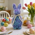thumbnail image 4 of QuanTara Easter Bunny Decorations Outdoor, Purple Flocked Bunny Figurine for Garden Yard, Spring Easter Home & Party Decor, 5.9x2.75x2.75in, 4 of 6