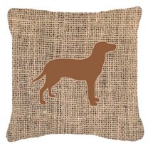 Dog Breed Burlap Fabric Decorative Pillow