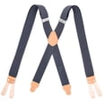 thumbnail image 4 of SGFCWSX Men's X-Back Suspenders, Elastic 6-Clip Adjustable Formal Casual Dark Gray, 4 of 5