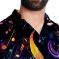 thumbnail image 5 of Note Men's Poplin Shirt, Casual Short Sleeve Printed Button Down Summer Beach Unisex Shirts, 5 of 6