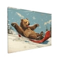 thumbnail image 3 of 12x16 inch Canvas For Pictures Bear Skiing,Living Room,Cafes,Man Cave Wall Decor Art Canvas Poster,Modern Art Skiing Bear Canvas Painting,Gifts For Skiing Lovers,Bathroom,Kitchen,Cafes Decor, 3 of 6