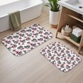 thumbnail image 2 of Skull and Flower Gothic Pattern Bath Mat Set Of 2,Non-Slip Rug for Bathroom,Kitchen,Bedroom,Entrance, 30x17 and 23.5x15.7 Inches, 2 of 5