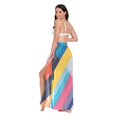 thumbnail image 3 of FORMRS Womens Long Sarong Beach Wrap Semi-Sheer Bikini Skirt Bathing Swimsuit Cover Up, Color Striped, 3 of 7