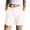B-White, variant on EMMIOL Women's Mid Waist Cargo Shorts Elastic Waist Casual Summer Cotton Shorts with Pockets