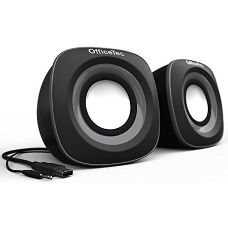OfficeTec USB Computer Speakers Compact 2.0 System for Mac and PC