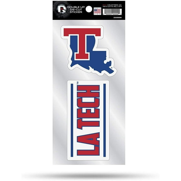 Louisiana Tech Bulldogs Double Up Die Cut Sticker Sheet 2-Piece