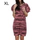 thumbnail image 1 of Vestido de mujer Camiseta larga con estampado de camuflaje Vestido suelto de manga corta, Rojo vino, XL sidaley AP002154-12, 1 of 6