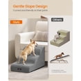 thumbnail image 3 of Feandrea 3-Step Dog Stairs, Dog Steps for Bed, Sofa, Waterproof, Anti-Slip Designs, Gentle Slope, Removable Washable Cover, Handle, Dove Gray, 3 of 5