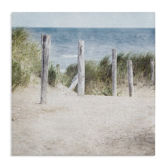 Stupell Industries Contemporary Beach Fence Landscape Canvas Art, 24 x 24, by LSR Design Studio
