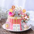 thumbnail image 2 of Acmee - Juego de 44 adornos para tartas de elefante, mini botella de leche de elefante 3D para beb&eacute;, bolas de espuma de oro rosa, decoraci&oacute;n de tartas para baby shower, ni&nt, 2 of 6