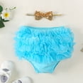 thumbnail image 2 of Splozh Toddler Ruffled Bloomers Baby Ruffle Cotton Diaper Cover Bloomers for Girls Baby Girls Skirt Shorts Sky Blue,0-24 Months, 2 of 4