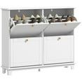 thumbnail image 1 of HOMCOM Narrow Shoe Cabinet with 4 Flip Drawers 5 Legs for Entryway White, 1 of 10