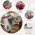 thumbnail image 5 of Christmas Table Cloth Waterproof Tablecloths, Xmas Snowman Truck Snowflake Tree Balls Vintage Tablecloth Dining Table Cover for Kitchen Party Tabletop Outdoor, Rectangle Tablecloth 60x120 Inch, 5 of 9