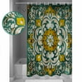 thumbnail image 4 of Abstract Colorful Flower Shower Curtain, 72" x 72", Vintage Boho Floral Waterproof Bathroom Curtain Washable Shower Curtain Set with 12 Hooks, 4 of 6