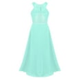 thumbnail image 3 of Manyakai Kids Girls Floral Lace Chiffon Sleeveless Bridesmaid Wedding Party Maxi Flower Girl Dress Mint Green 14, 3 of 6