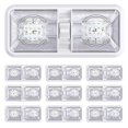 thumbnail image 2 of 10 Pack RV LED Ceiling Double Dome Light Fixture with ON/OFF Switch Interior Lighting for Car/RV/Trailer/Camper/Boat DC 12V Natural White 4000-4500K 48X2835SMD, 2 of 10