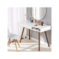 thumbnail image 5 of Bingirl Modern Simple Home Office Desk: Mid-Century Modern Computer Writing Desk with Drawer, Solid Wood Legs, and Open Storage Cubby - Small Vanity Table for Bedroom, 5 of 5