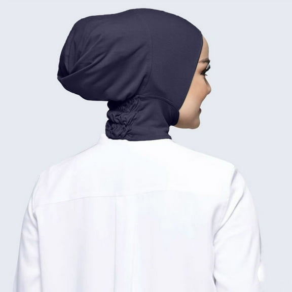 IDALL Head Scarf Headbands for Women Women Casual Solid Color Elastic Cap High Stretch Womens Muslim Bib Hijab Bandanas for Women Turban Dark Blue One Size