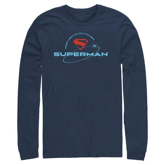 Mens Superman Rise Above Go Higher Long Sleeve Shirt